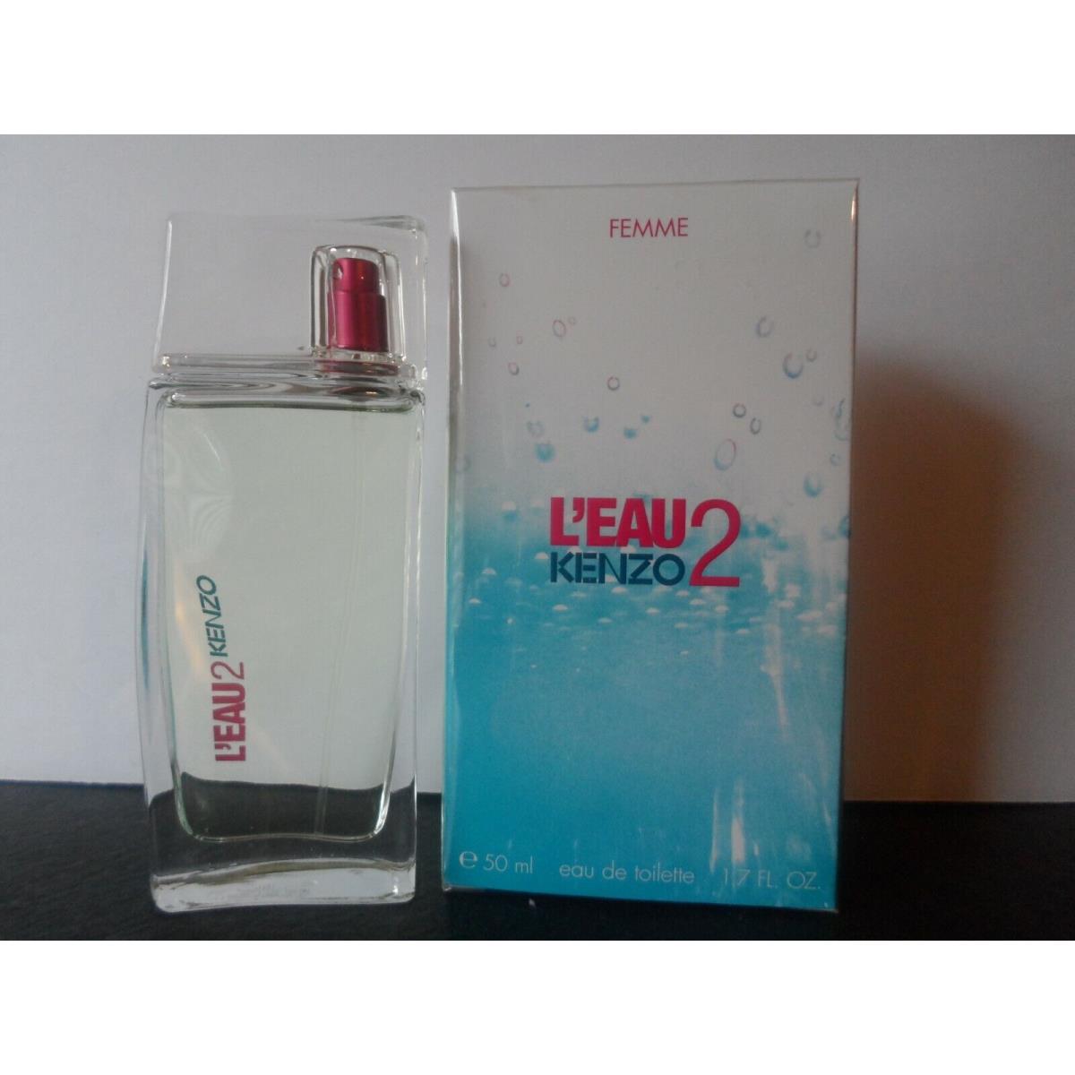 L`eau 2 Kenzo Femme Edt Spray 1.7 Oz/ 50 ml In Box Rare