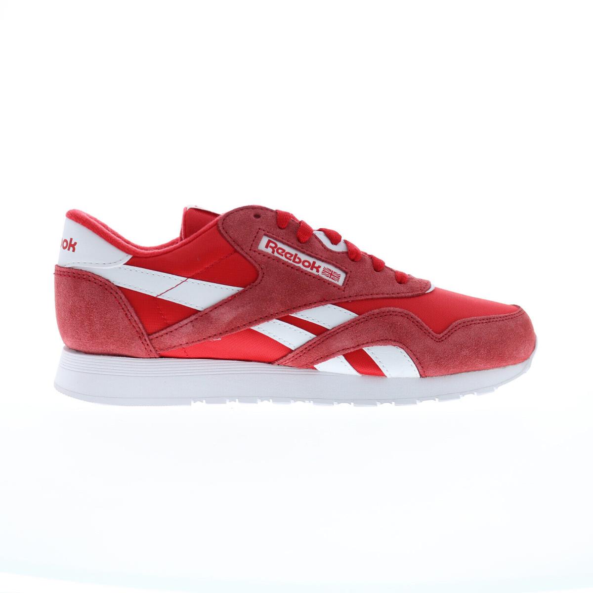 Reebok Classic Nylon Mens Red Suede Lace Up Lifestyle Sneakers Shoes - Red