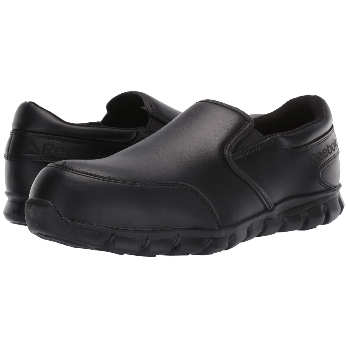 Man`s Shoes Reebok Work Sublite Cushion Work Comp Toe Esd Slip On - Black