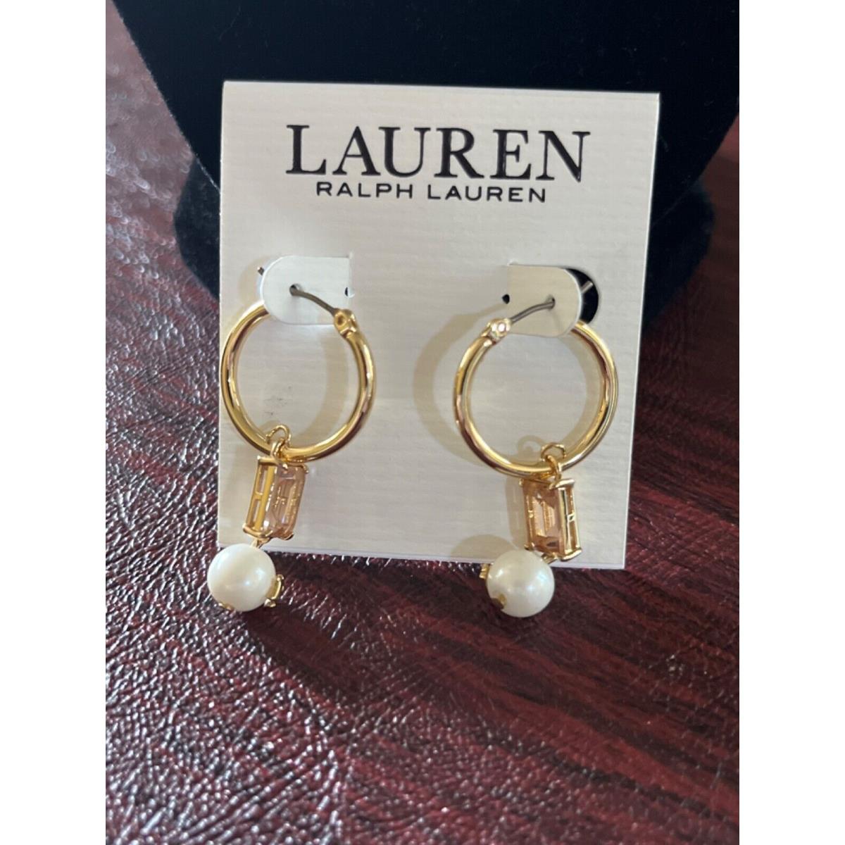 Lauren Ralph Lauren Jewelry Select 50+ Necklace Earring Bracelet $35-$98 Earring, Pearl & Pink Stone Double Drop