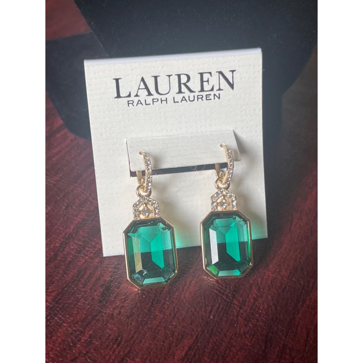 Lauren Ralph Lauren Jewelry Select 50+ Necklace Earring Bracelet $35-$98 Earrings, Drop Pave Green Stone, Pierced, 1.5 `