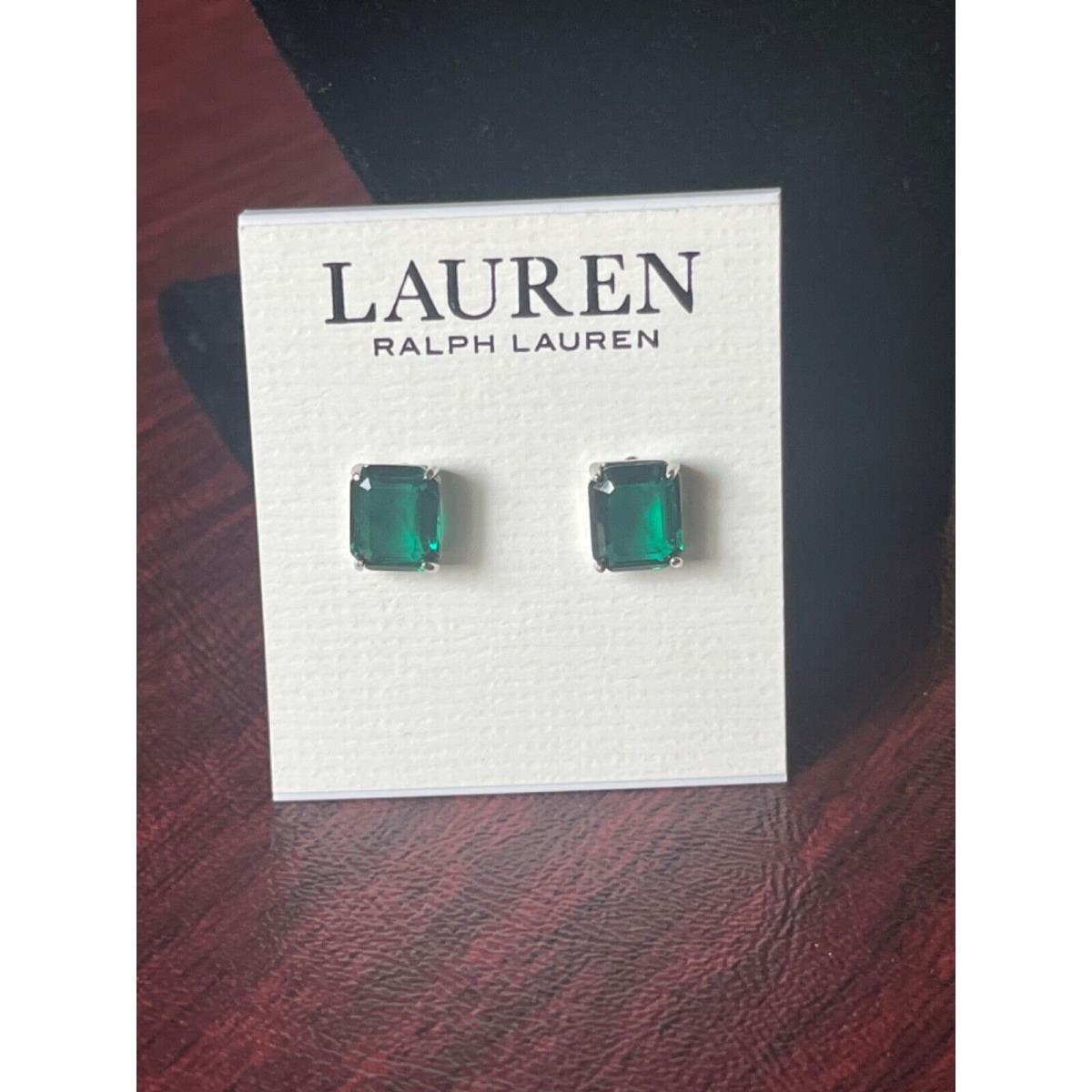 Lauren Ralph Lauren Jewelry Select 50+ Necklace Earring Bracelet $35-$98 Earrings, Rectangle Green Stone, Silver Stud