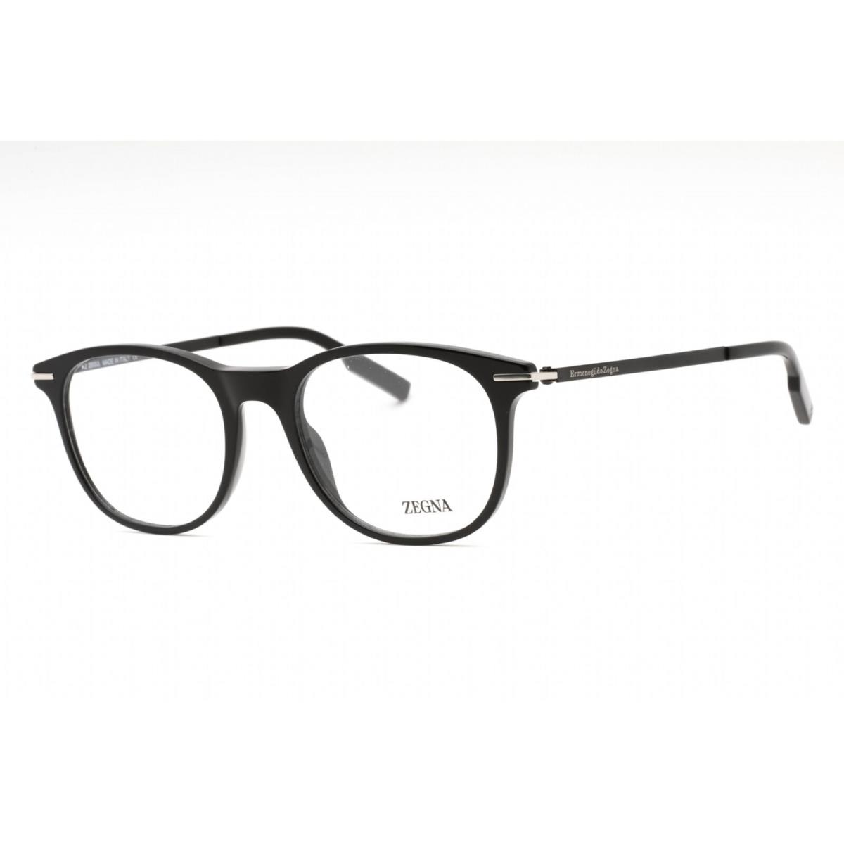 Ermenegildo Zegna Men`s Eyeglasses Shiny Black Plastic Oval Frame EZ5245 001