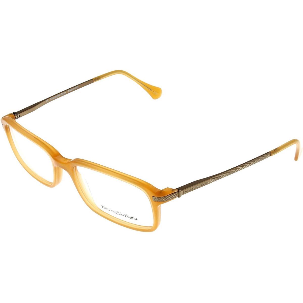 Ermenegildo Zegna Eyeglasses Frame Unisex Yellow Bronze VZ3519 6DS Rectangular