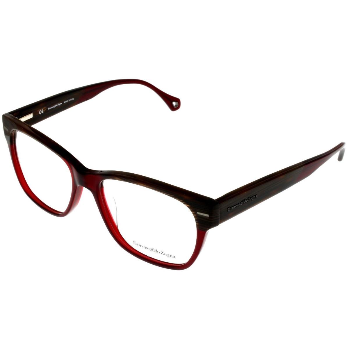 Ermenegildo Zegna Eyeglasses Frame Unisex Havana Red Rectangular VZ3664 Ampr