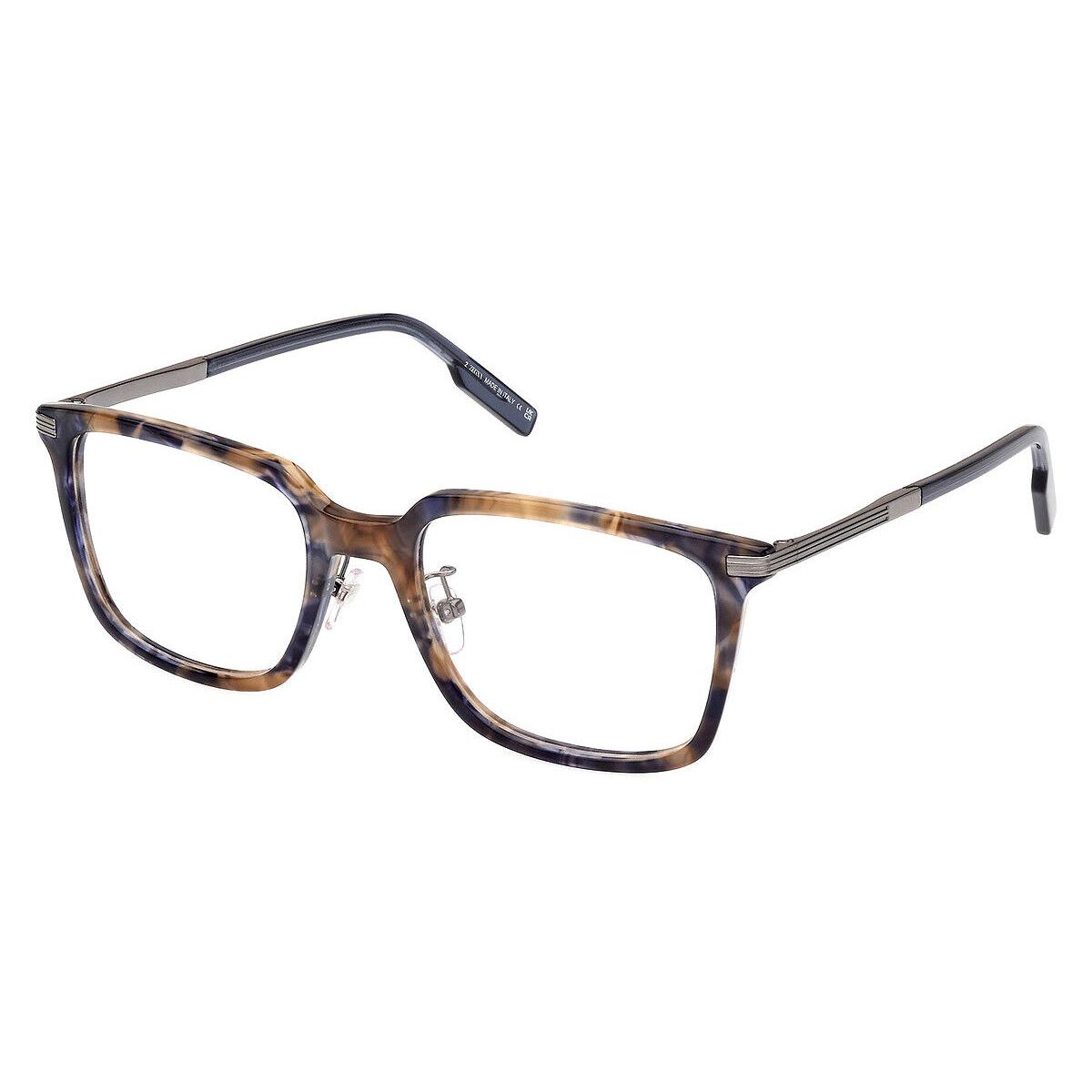 Ermenegildo Zegna EZ5265-H Eyeglasses Shiny Vintage Blue-camel Havana/gunmetal