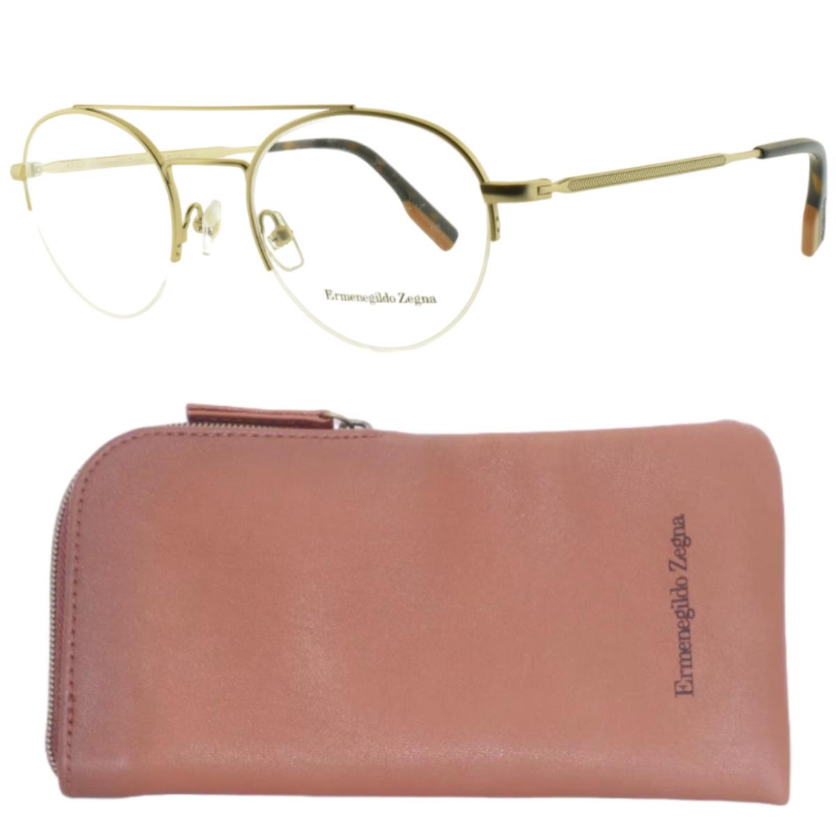 Ermenegildo Zegna EZ5131 032 Gold Pilot Semi Rimless Mens Optical Frame