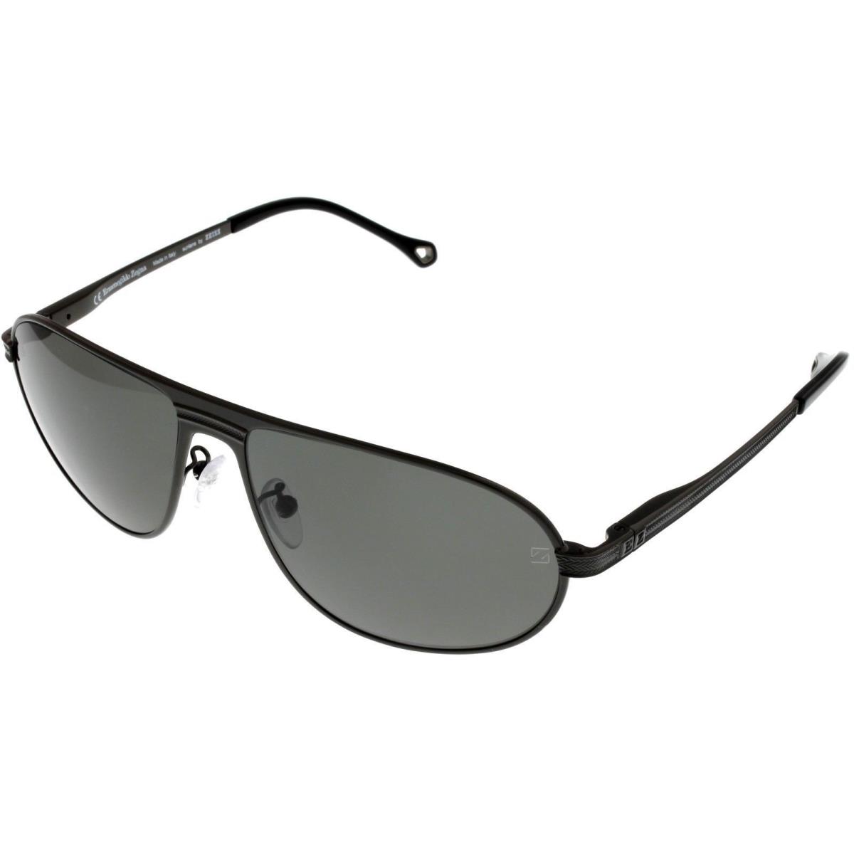 Ermenegildo Zegna Sunglasses Unisex Aviator Polarized Black SZ3334 568P