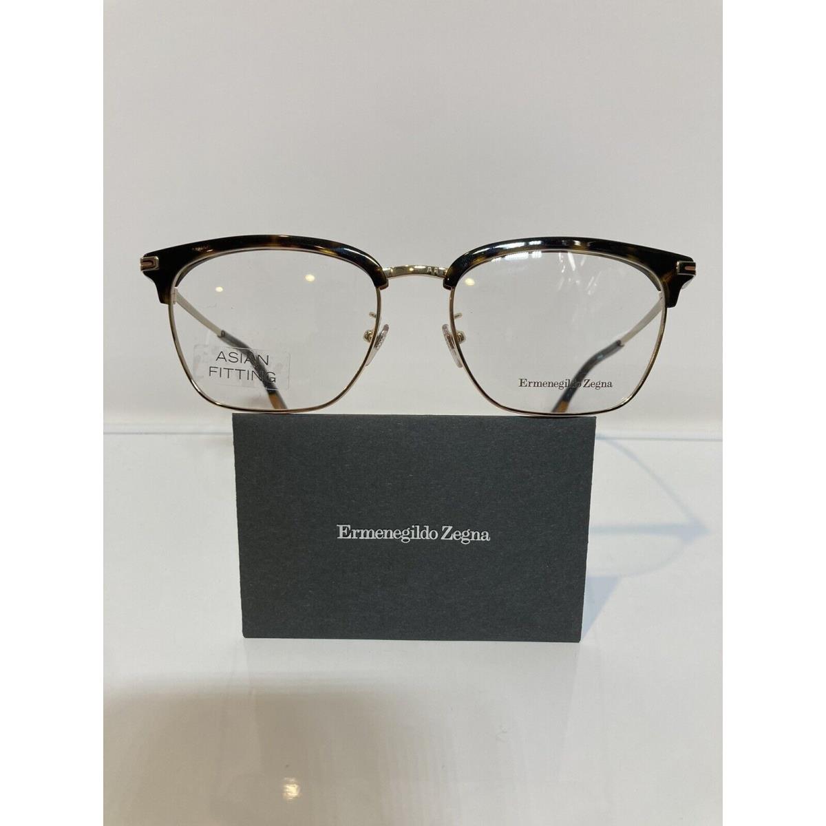 Zegna EZ5191-D 052 Havana Gold Clubmaster Eyeglasses 54mm