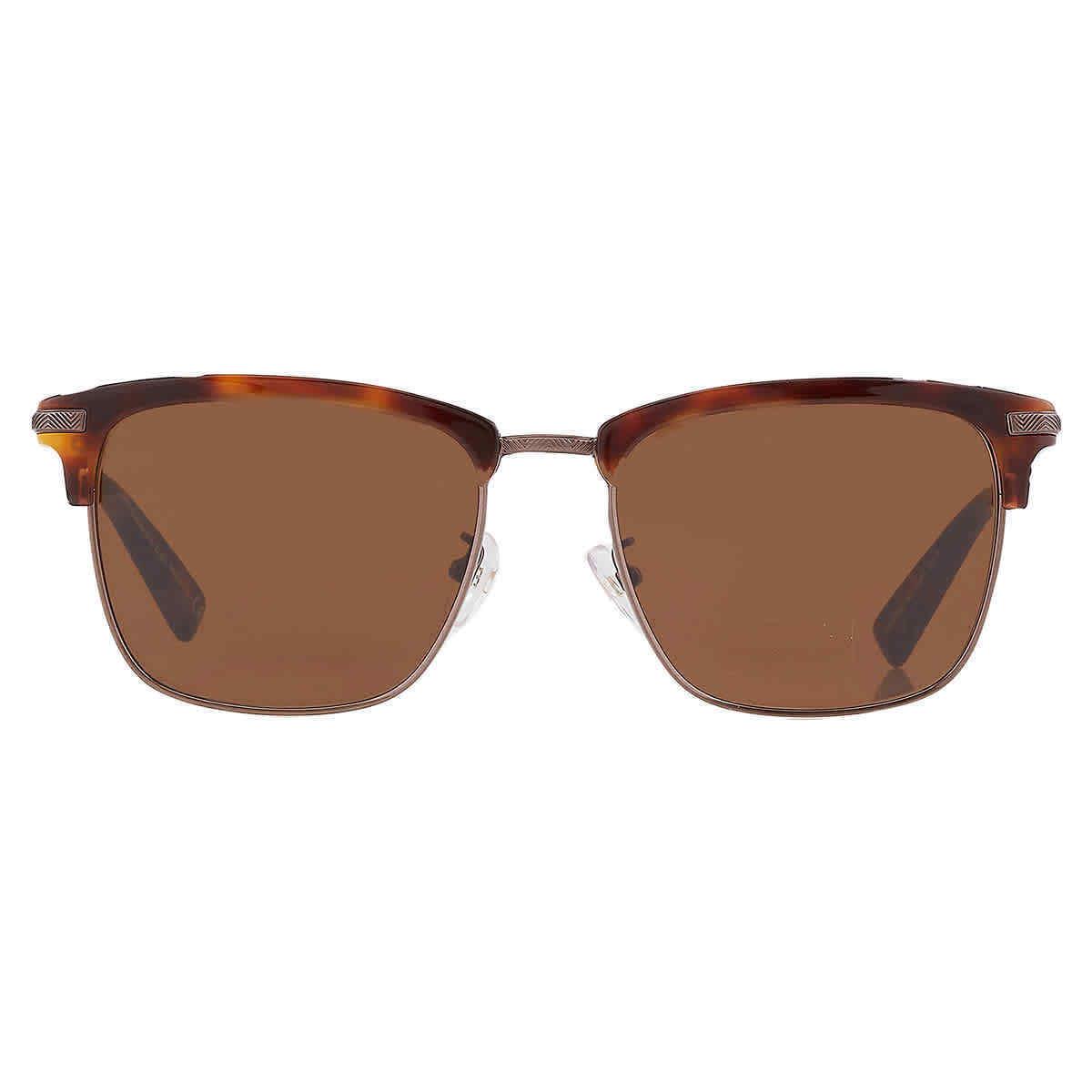 Ermenegildo Zegna Brown Square Men`s Sunglasses EZ0092-D 52J 55 EZ0092-D 52J 55