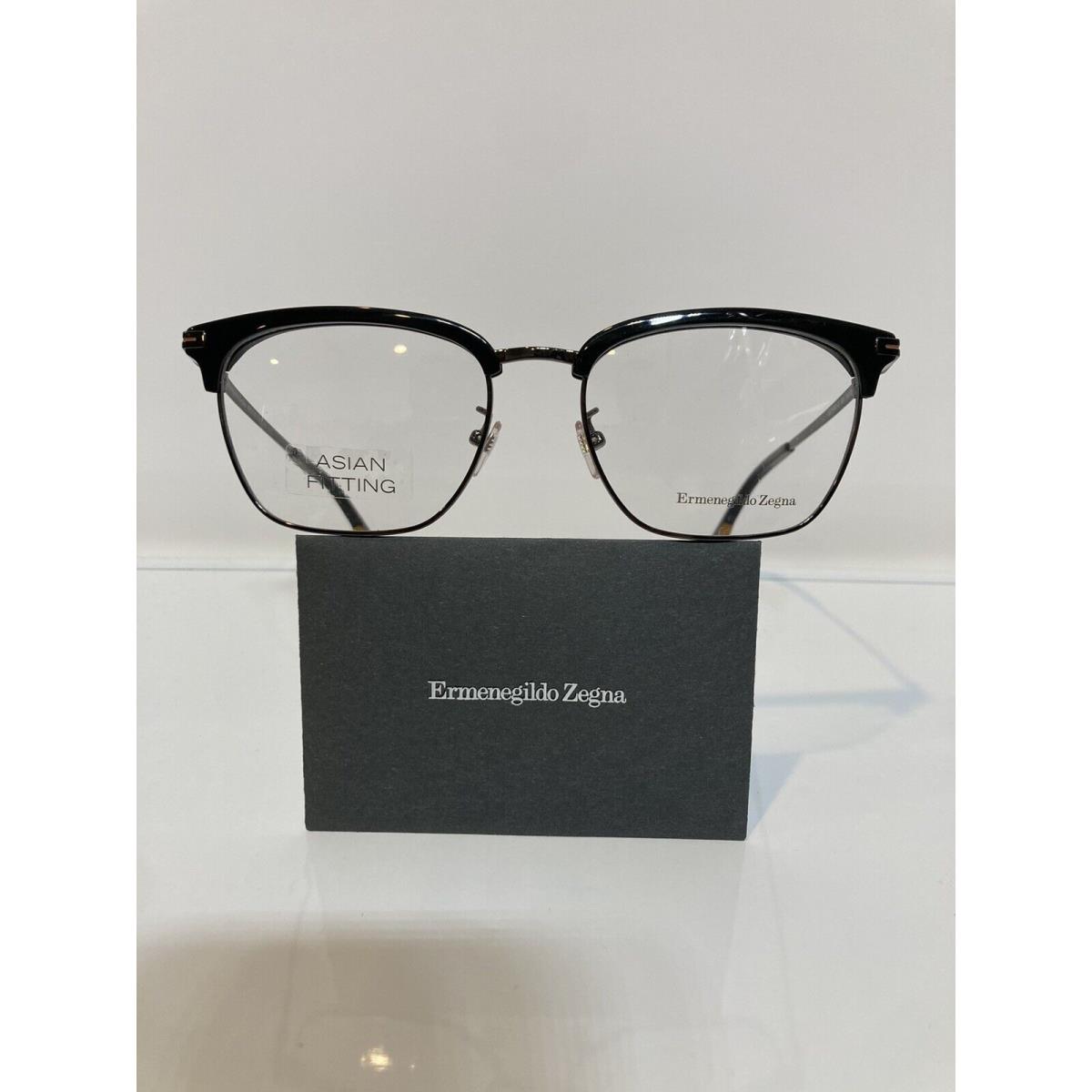 Zegna EZ5191-D 001 Black Gunmetal Clubmaster Eyeglasses 54mm