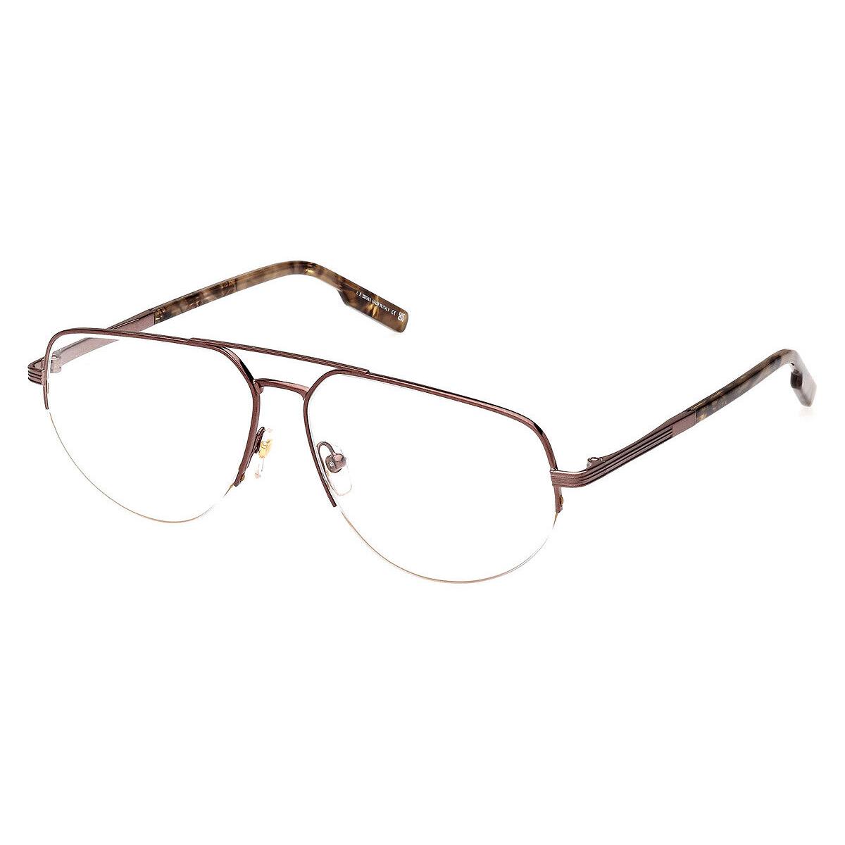 Ermenegildo Zegna EZ5266 Eyeglasses Shiny Dark Bronze/shiny Vintage Havana