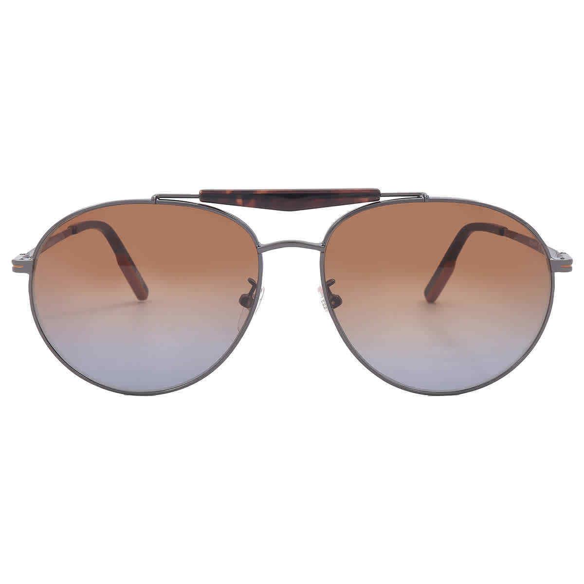 Ermenegildo Zegna Brown Gradient Pilot Men`s Sunglasses EZ0154-F 12F 62