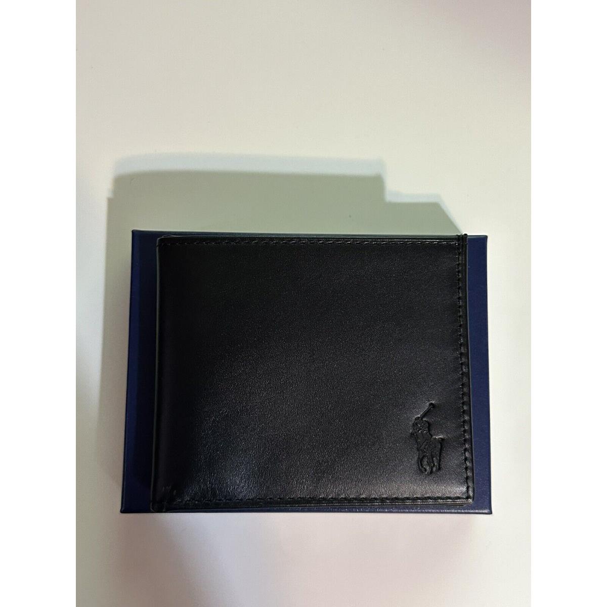 Polo Ralph Lauren Black Fold Smooth Leather Wallet