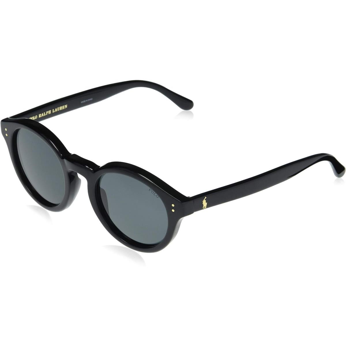 Polo Ralph Lauren Ph4149 Round Sunglasses Shiny Black/grey