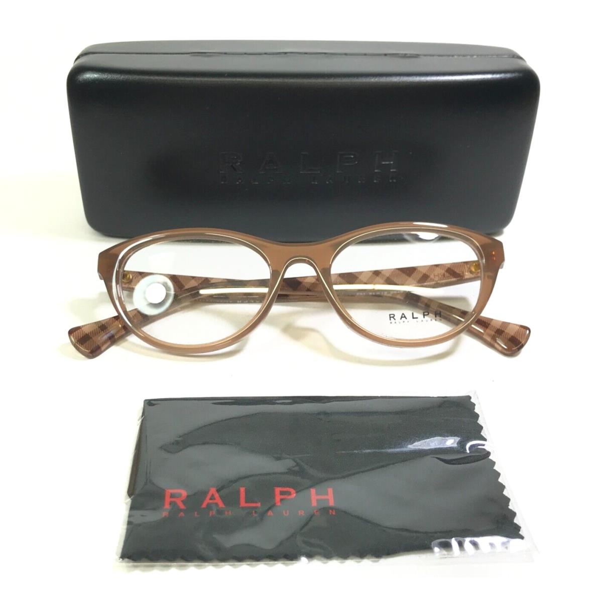 Ralph Lauren Eyeglasses Frames RA7143U 5750 Clear Brown Plaid Cat Eye 51-18-145