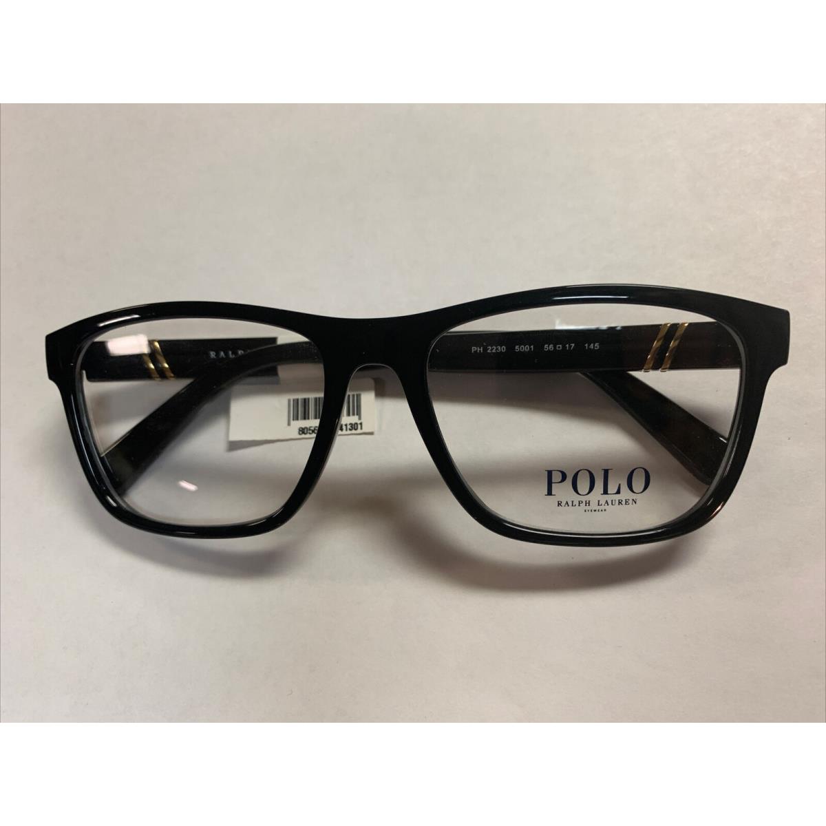 Polo Ralph Lauren PH2230 5001 Eyeglasses Black Frame Demo Lens 56-17-145