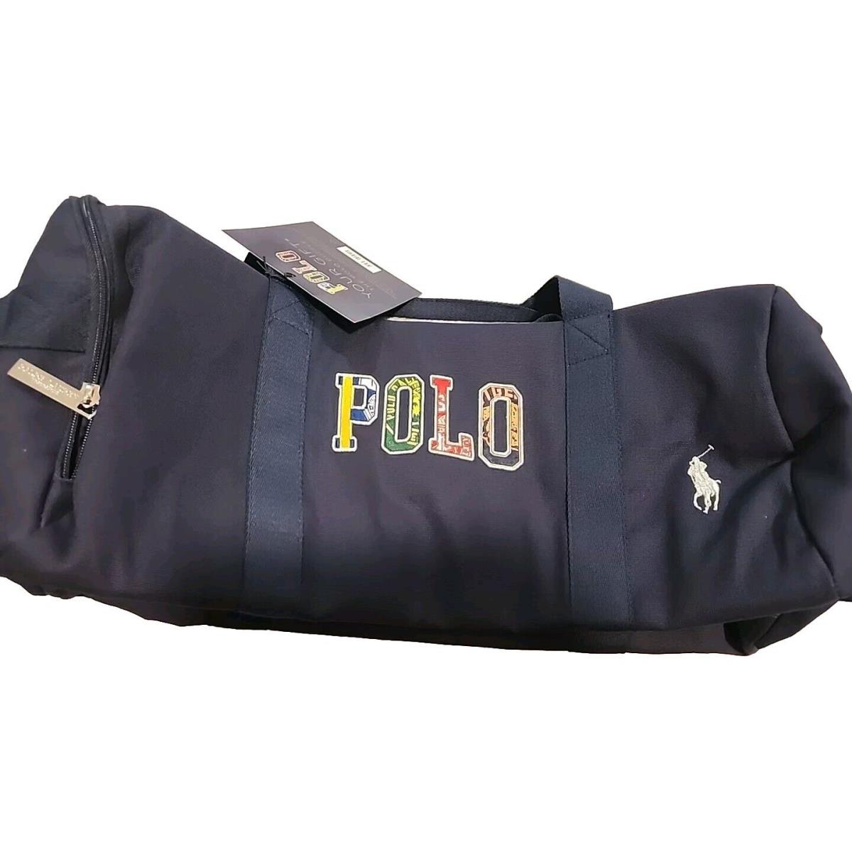 Polo Ralph Lauren Fragrances Mens Canvas Pony Duffle Duffel Travel Bag Navy Blue