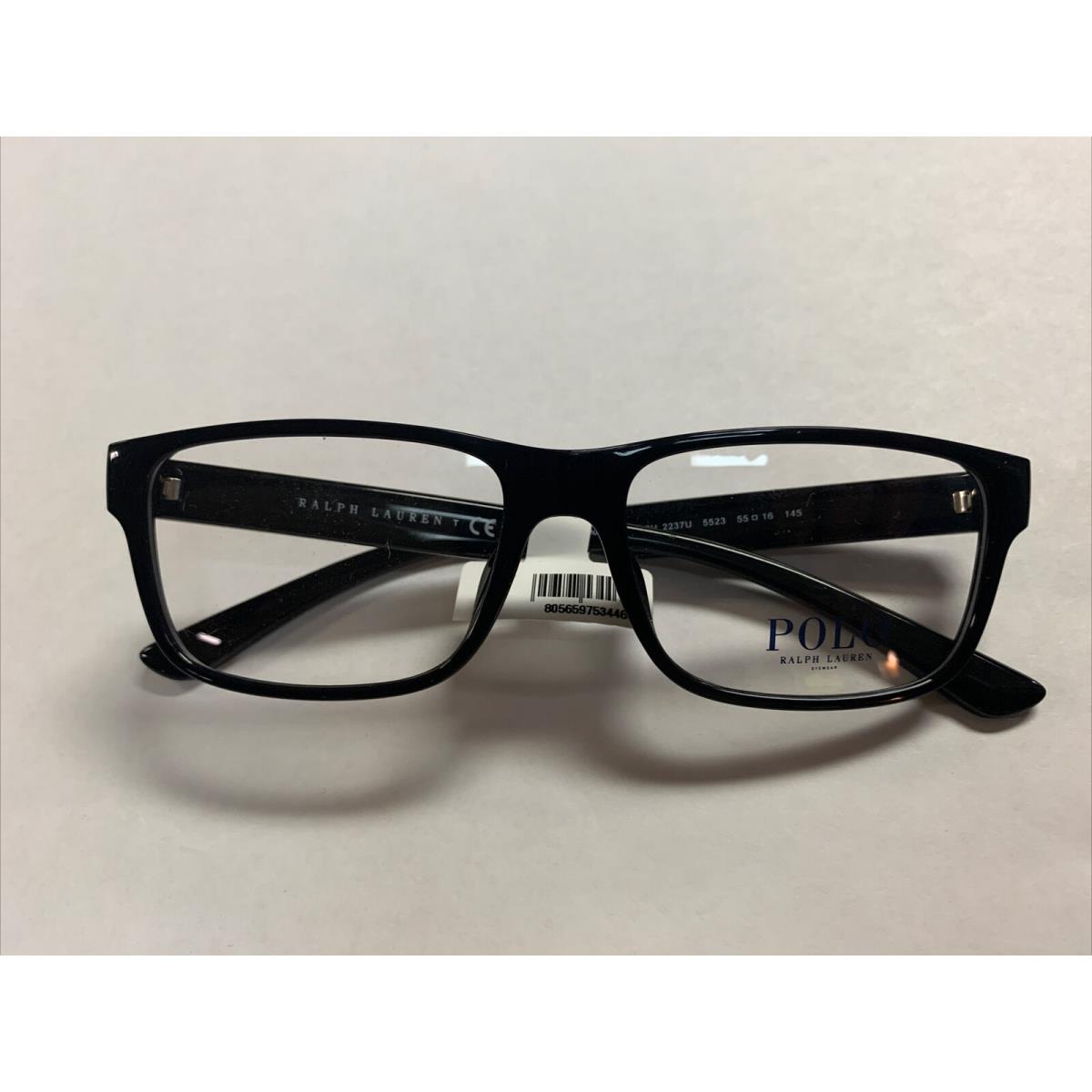 Polo Ralph Lauren PH2237U 5523 Black Frame Eyeglasses Demo Lens 55-16-145