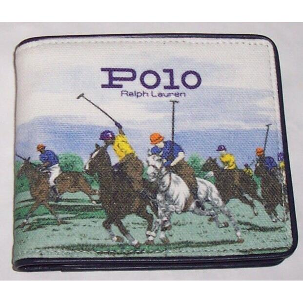 Polo Ralph Lauren Canvas Colorful Polo Match Billfold Card Case/wallet Boxed