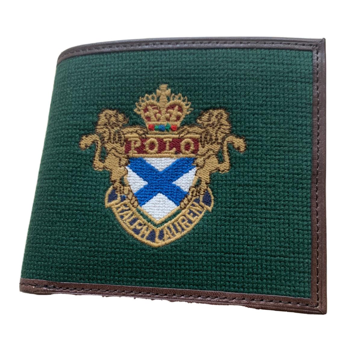 Polo Ralph Lauren Wallet Bifold Canvas Crest Green