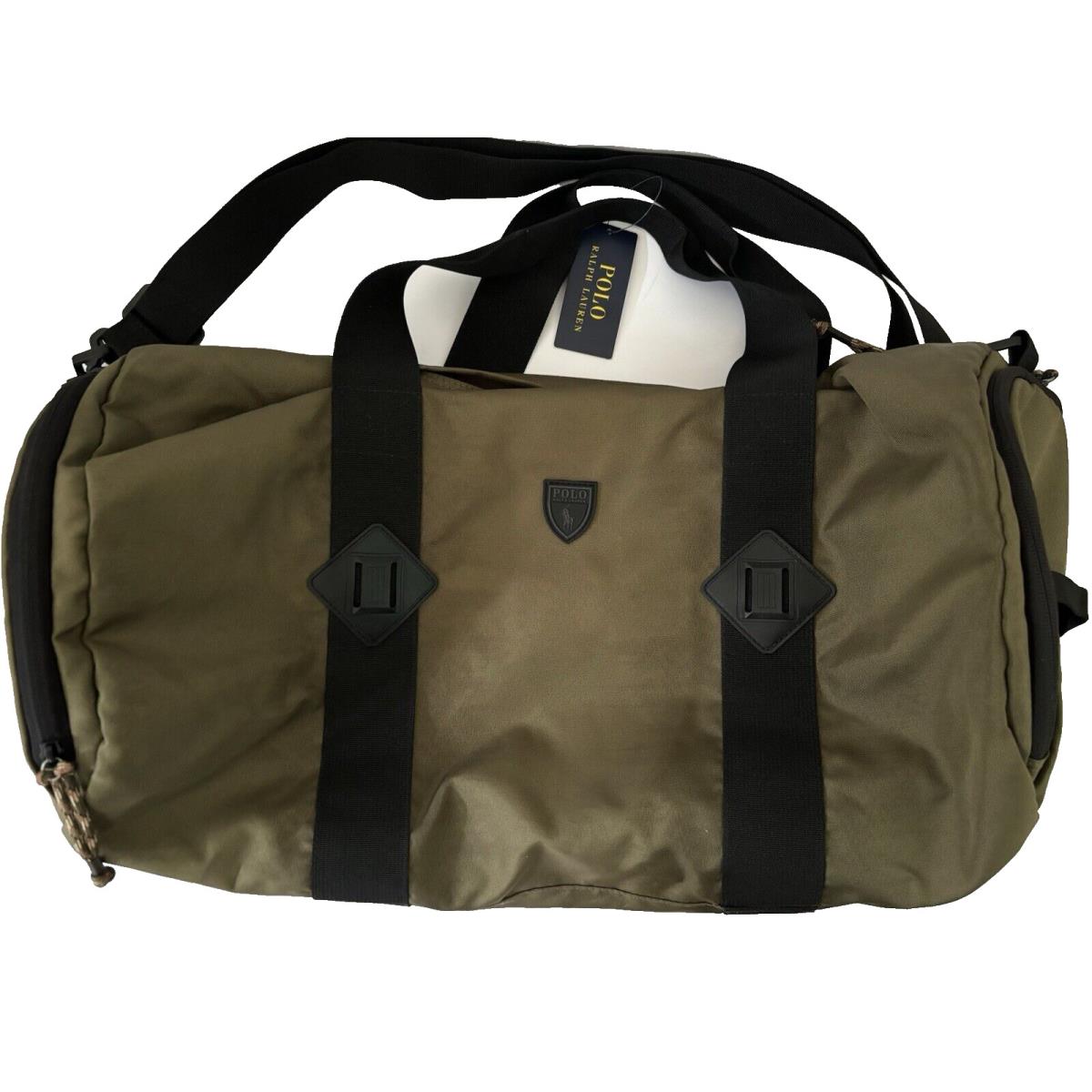 Polo Ralph Lauren Mens Duffle Travel Gym Bag Olive Green Canvas Lightweight