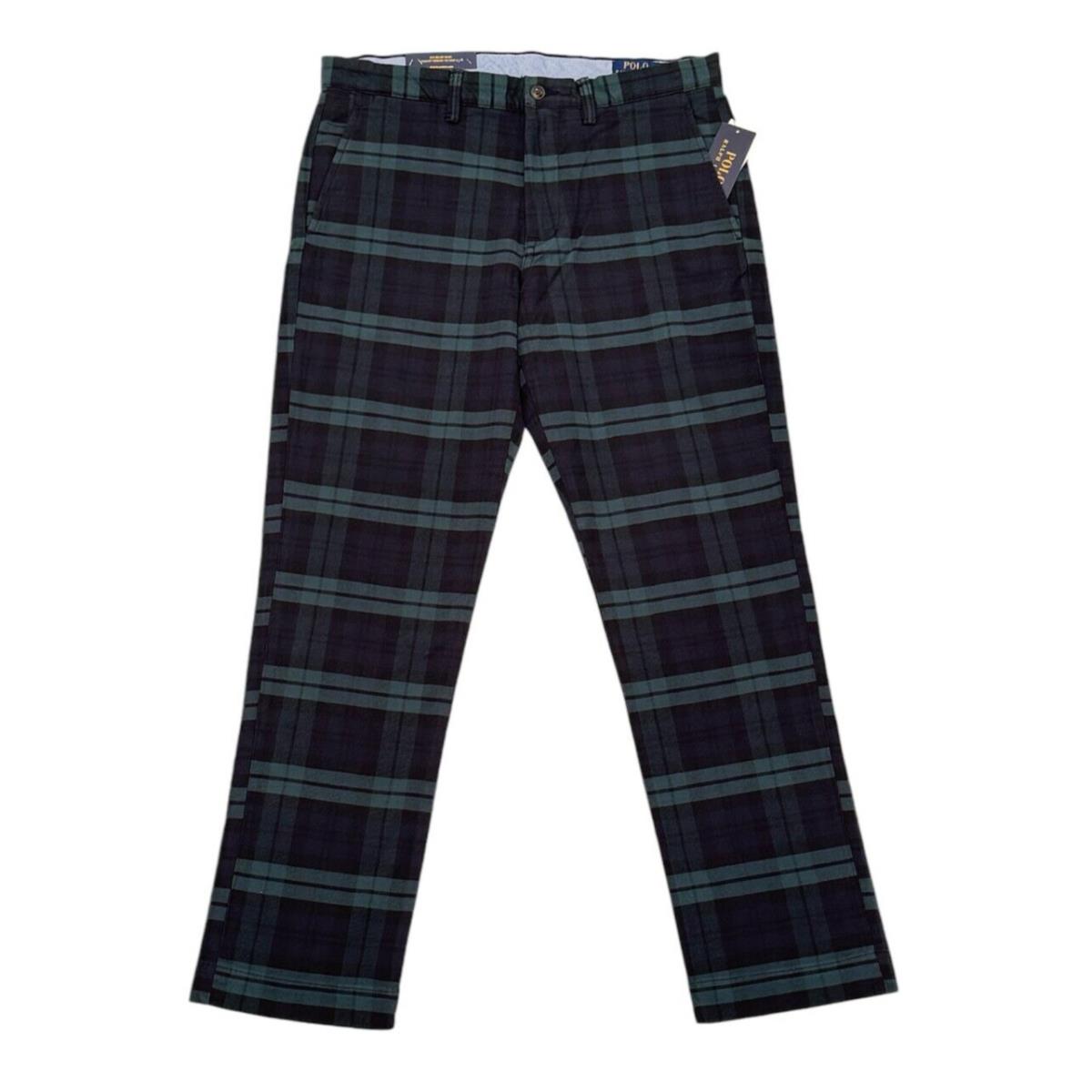 Polo Ralph Lauren Pony Blackwatch Tartan Plaid Stretch Straight Chino Pant 32 30