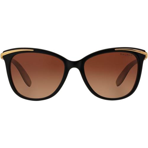 Ralph by Lauren Shiny Black on Gold/polarized Gradient Brown - Black, Brown, Gold