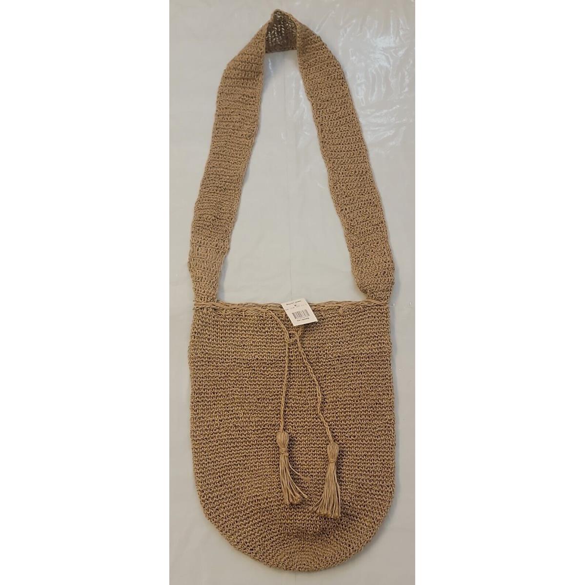 Denim Supply Ralph Lauren Womens Hobo Jute Purse Handbag Tan