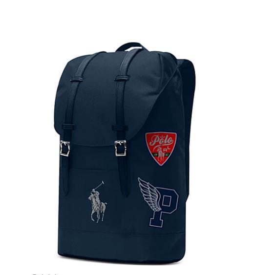 Polo Ralph Lauren Backpack Polo Fragrances Travel School Gym Weekend Bag - Navy