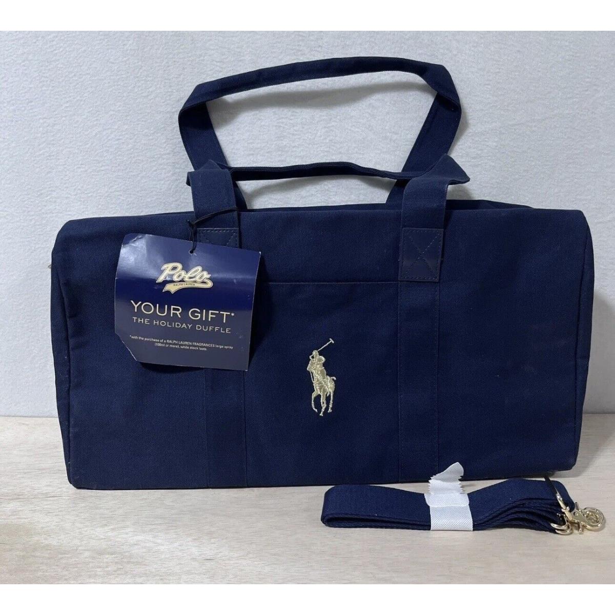 Ralph Lauren Polo Blue Duffle Bag Travel Weekend 11 H x 19.5 W x 7 D