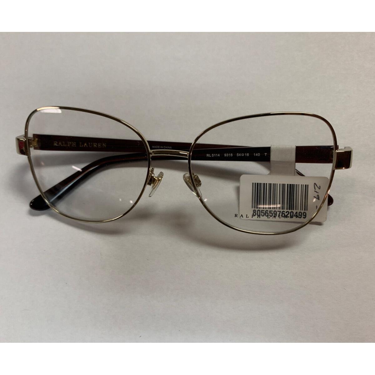 Ralph Laure RL5114 9316 Pale Gold Frame Demo Lens 54 16 140 Eyeglasses