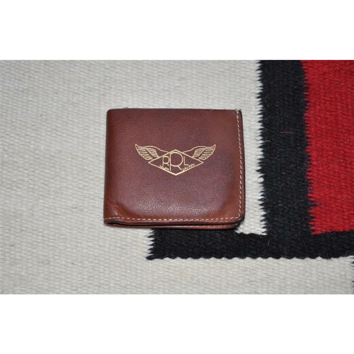 Ralph Lauren Rrl Made in Italy Vintage Leather Slim Bifold Wallet