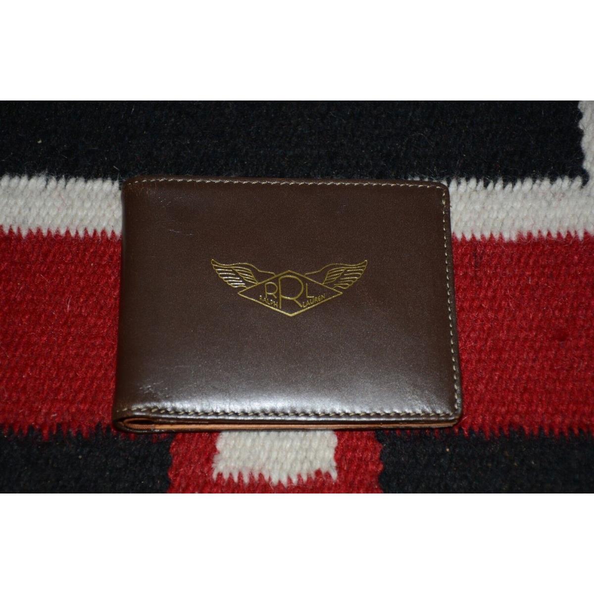 Ralph Lauren Rrl Dark Brown Leather Bifold Wallet