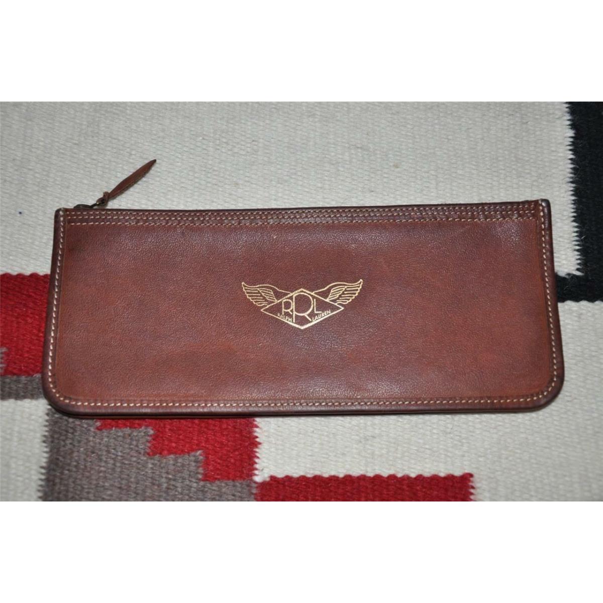 Ralph Lauren Rrl Distressed Leather Travel Pouch Bag Long Wallet