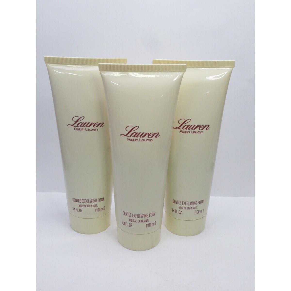 Ralph Lauren Lauren Gentle Exfoliating Foam 3.4 OZ Lot OF 3