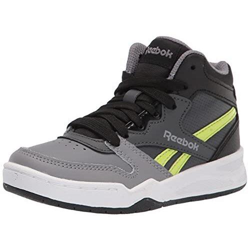 Reebok Boy`s BB4500 Court Sneaker Black/pure Grey/acid Yellow 6 Little Kid