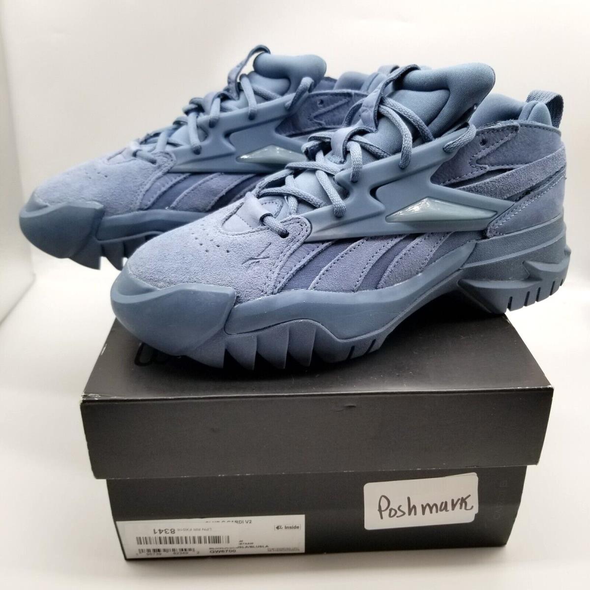 Reebok Women`s Cardi B Club C V2 Shoes Size 8.5 Blue Suede Sneakers