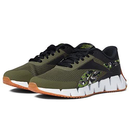 Reebok Boy`s Zig Dynamica 2.0 Cross Trainer Army Green/black 4 Big Kid - Army Green/Black