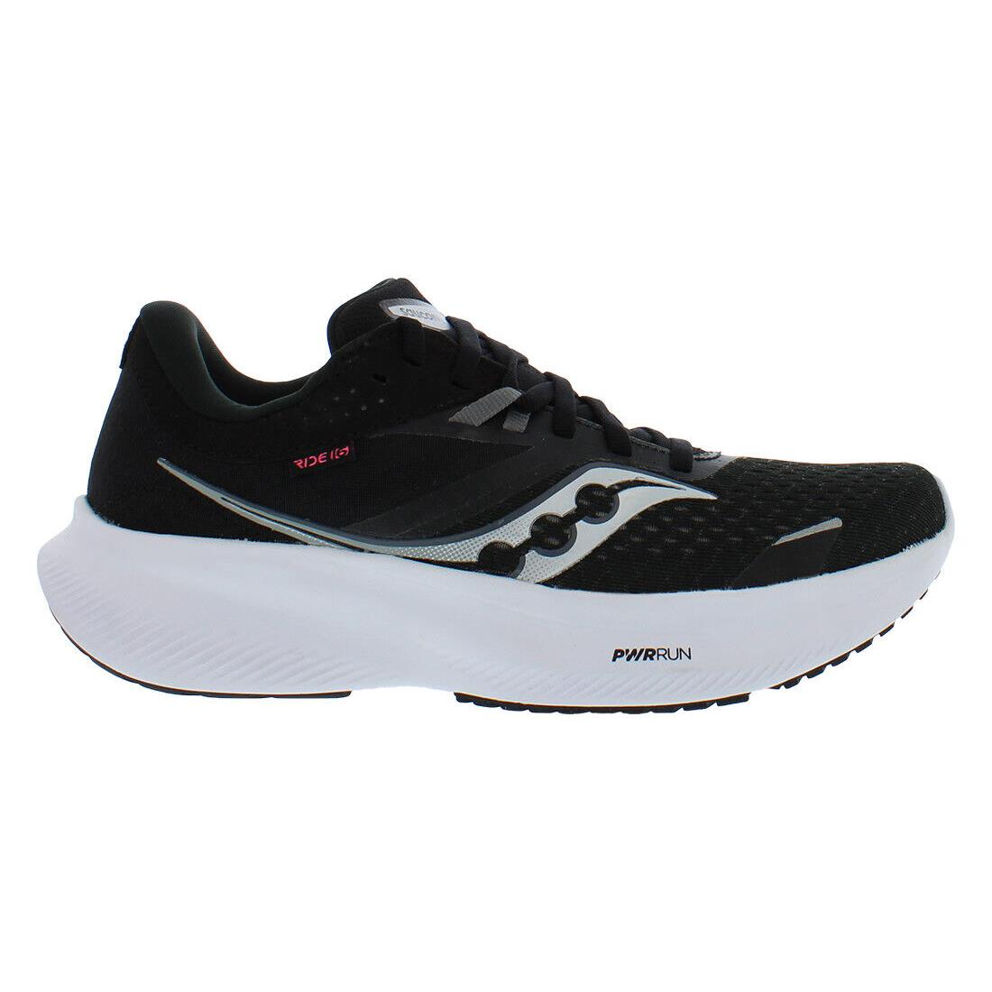 Saucony Ride 16 Womens Shoes - Black/White, Full: Black/White