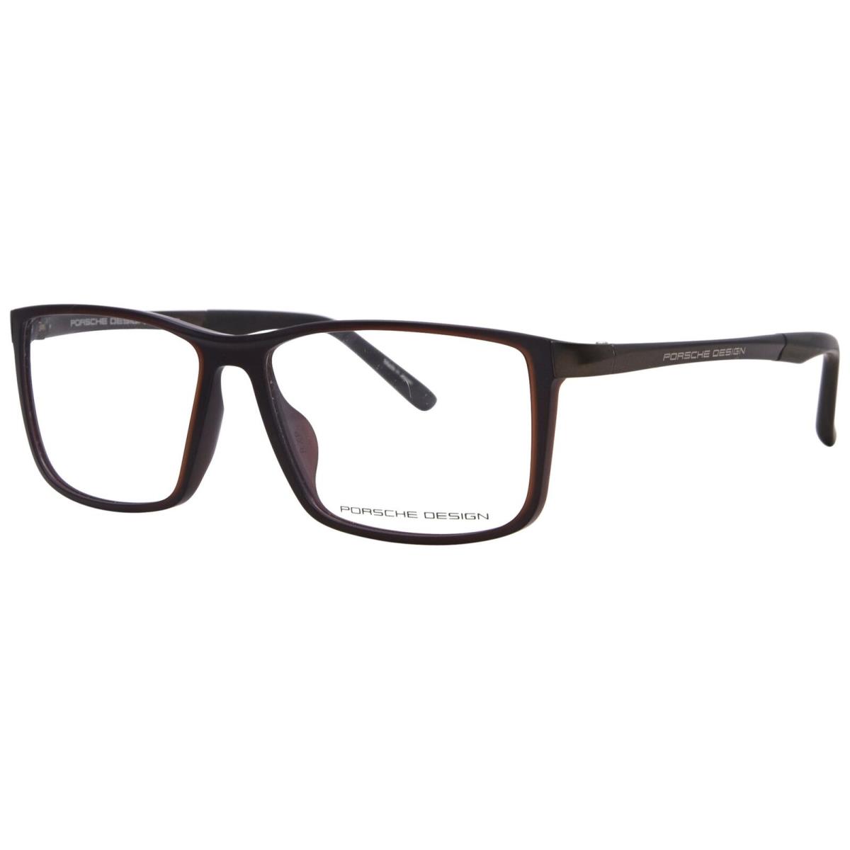 Porsche Design P8328-B Titanium Eyeglasses Frame Men`s Brown Full Rim 56mm