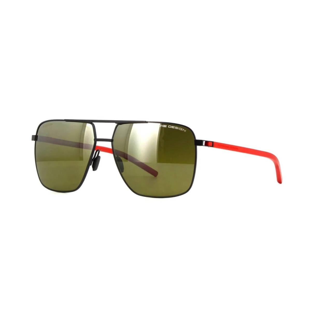 Porsche Design P8963 Metallic Grey and Red/green Mirror Polarized B Sunglasses