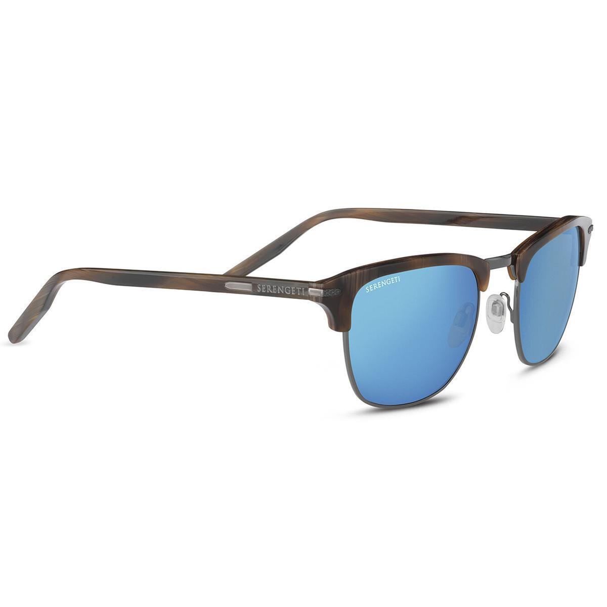 Serengeti Alray Sunglasses Wood Grain Shiny Mineral Polarized 555nm Blue