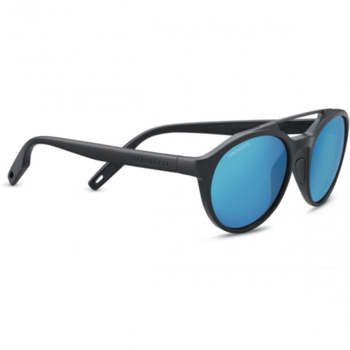 Serengeti Leandro Sunglasses Matte Dark Gray Mineral Polarized Blue