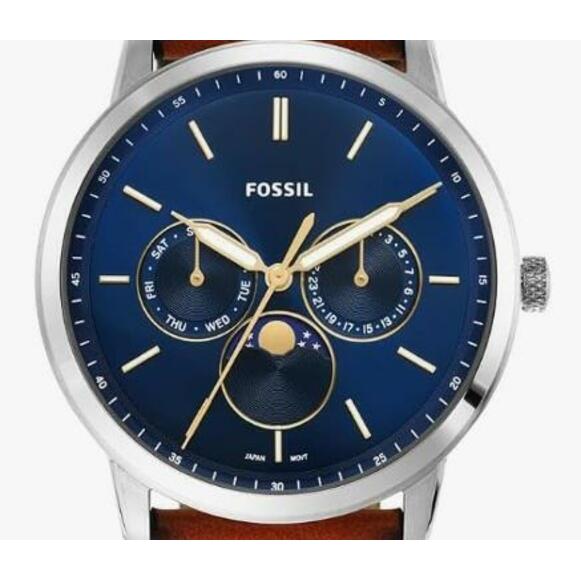 Fossil - Men`s Neutra Quartz Stainless Steel and Leather Multifunction Moonphase