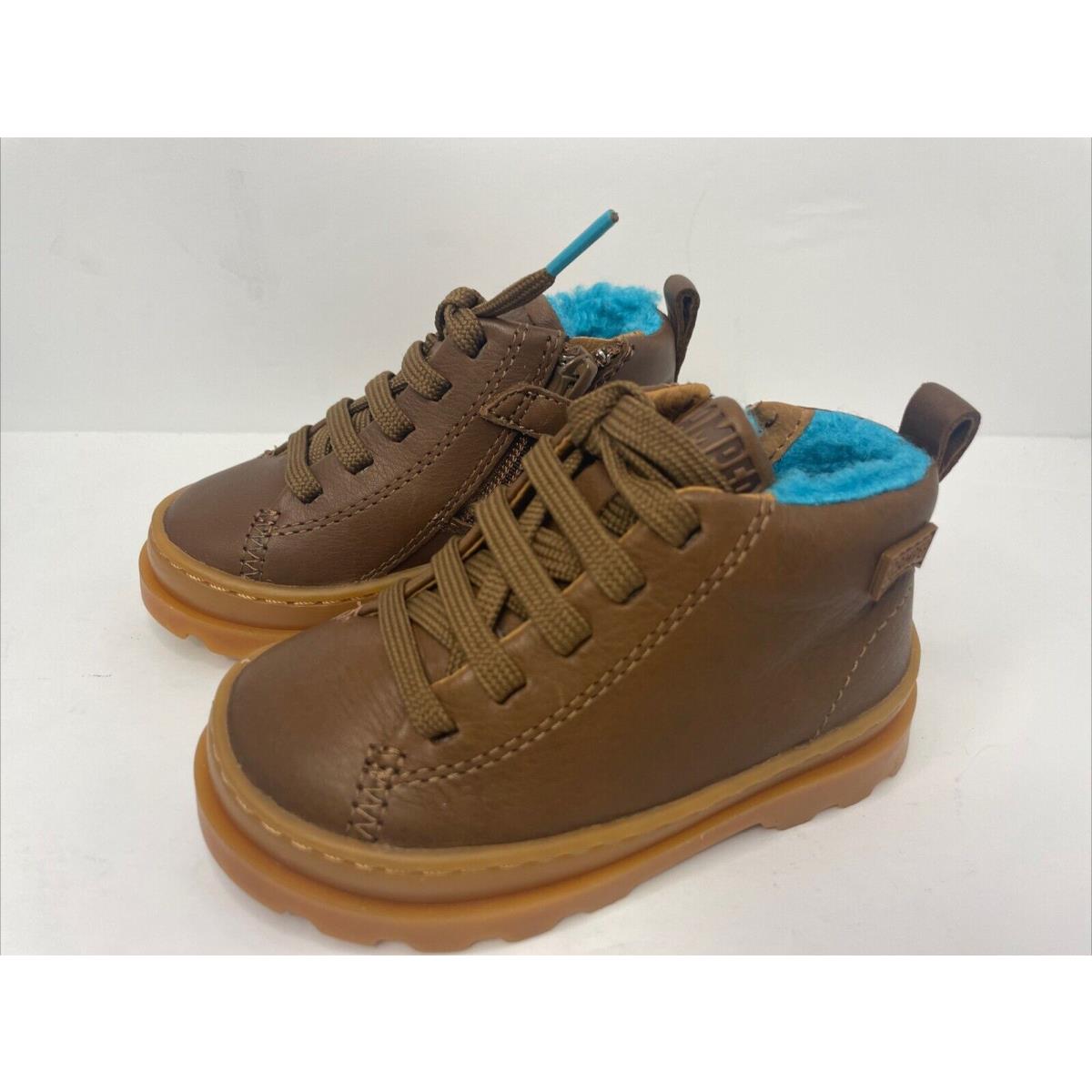 Camper Kids` Brutus Leather Ankle Boots Brown Toddler Boys Size 5.5