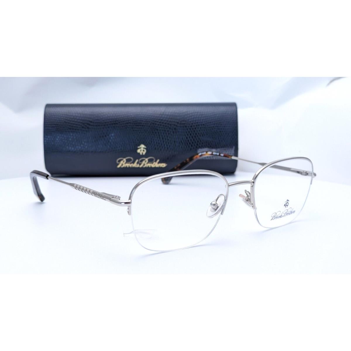 Brooks Brothers BB1043 1558 Silver Rectangle Mens Eyeglasses 52mm