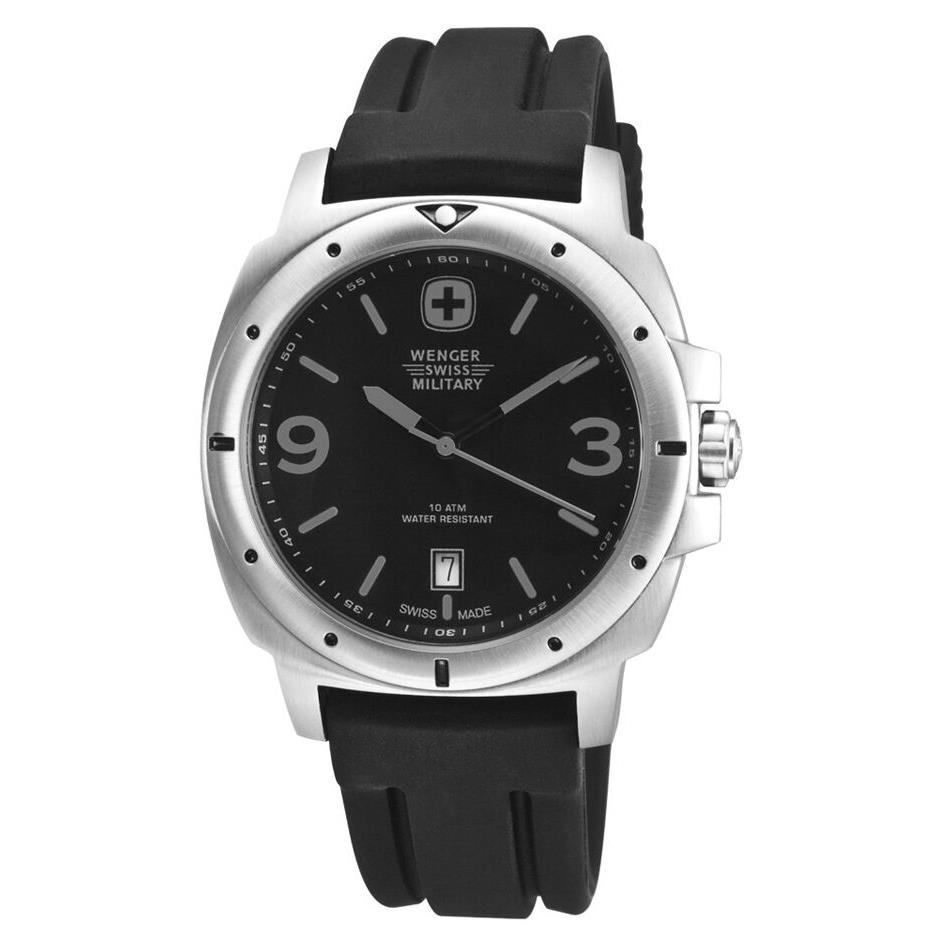 Wenger Expedition 79365 Watch Black Dial Gray Markers Rubber Strap