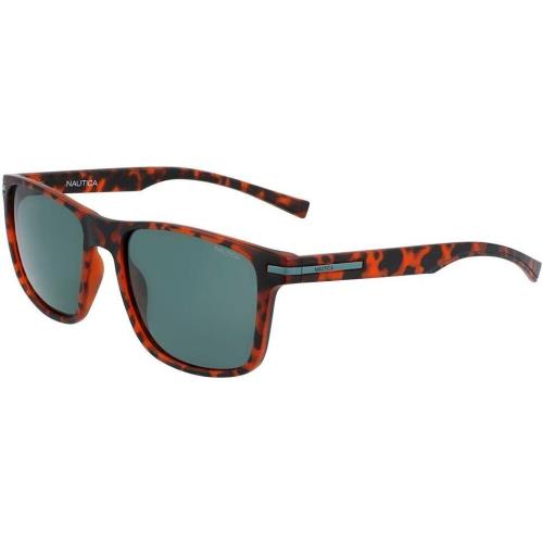 Nautica Men`s N3659SP Polarized Rectangular Sunglasses Matte Dark Tortoise 55/