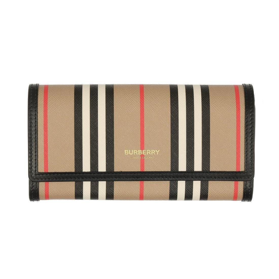 Burberry Halton Striped Logo Continental Wallet Clutch